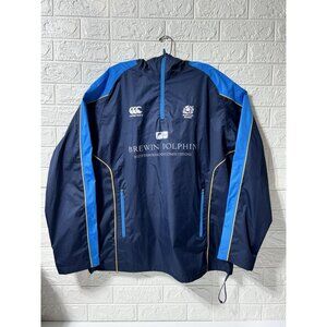Scotland Rugby Union Blue Navy Hooded Jacket Canterbury - Brewin Dolphin Size XL